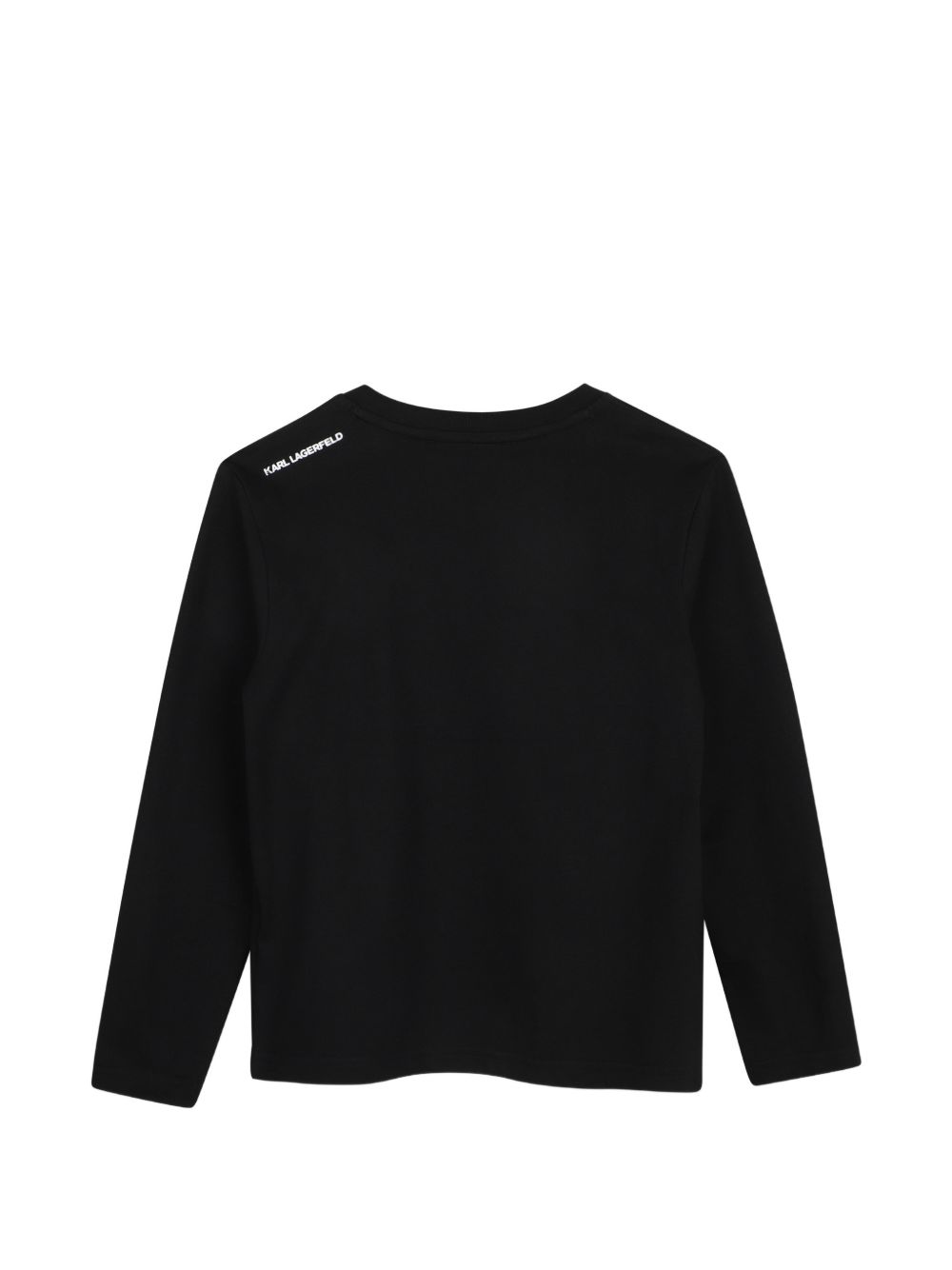 Long-maniche jersey t-shirt in organic cotton jersey. Karl head illustrazione sul davanti con 3d effect e karl lagerfeld logo illustrazione sul retro. Z31360 09B KARL LAGERFELD KIDS