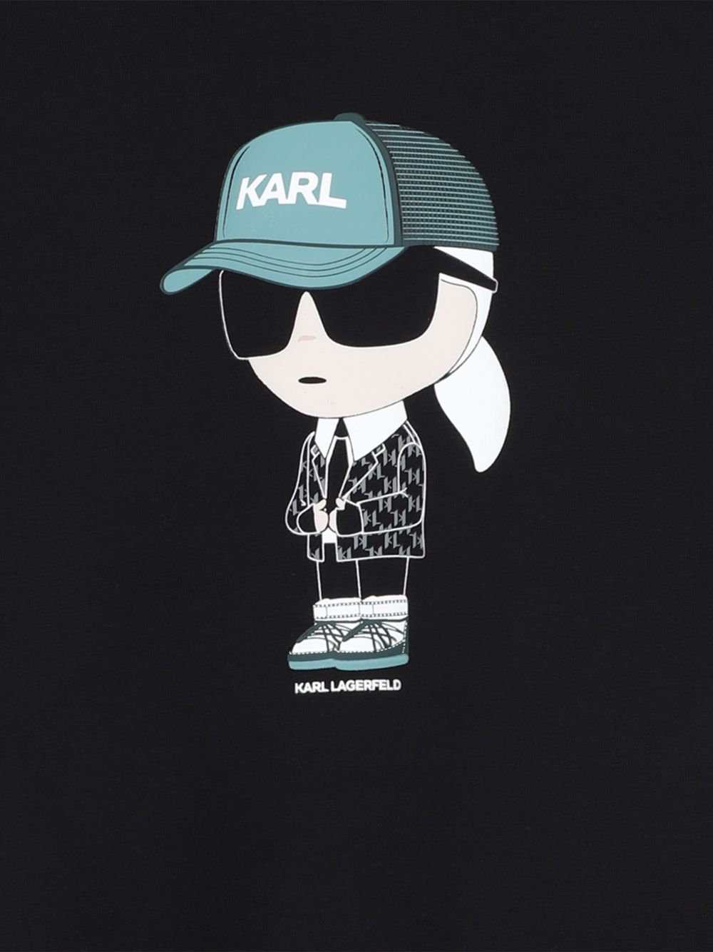 Double jersey sweatshirt. Karl illustrazione sul davanti e karl lagerfeld logo illustrazione sul retro. Z31370 09B KARL LAGERFELD KIDS