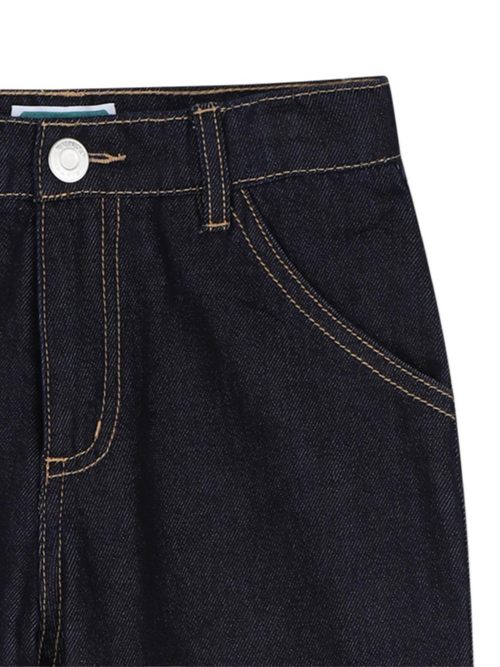 Pantaloni in denim (100% cotton), straight fit, side tasche e applicato contrasted tasche nel retro, contrasted topstitch, branded label nel retro. K61951 Z35 KENZO KIDS