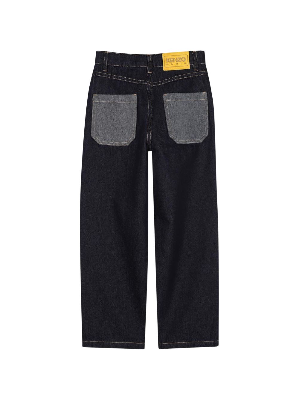 Pantaloni in denim (100% cotton), straight fit, side tasche e applicato contrasted tasche nel retro, contrasted topstitch, branded label nel retro. K61951 Z35 KENZO KIDS