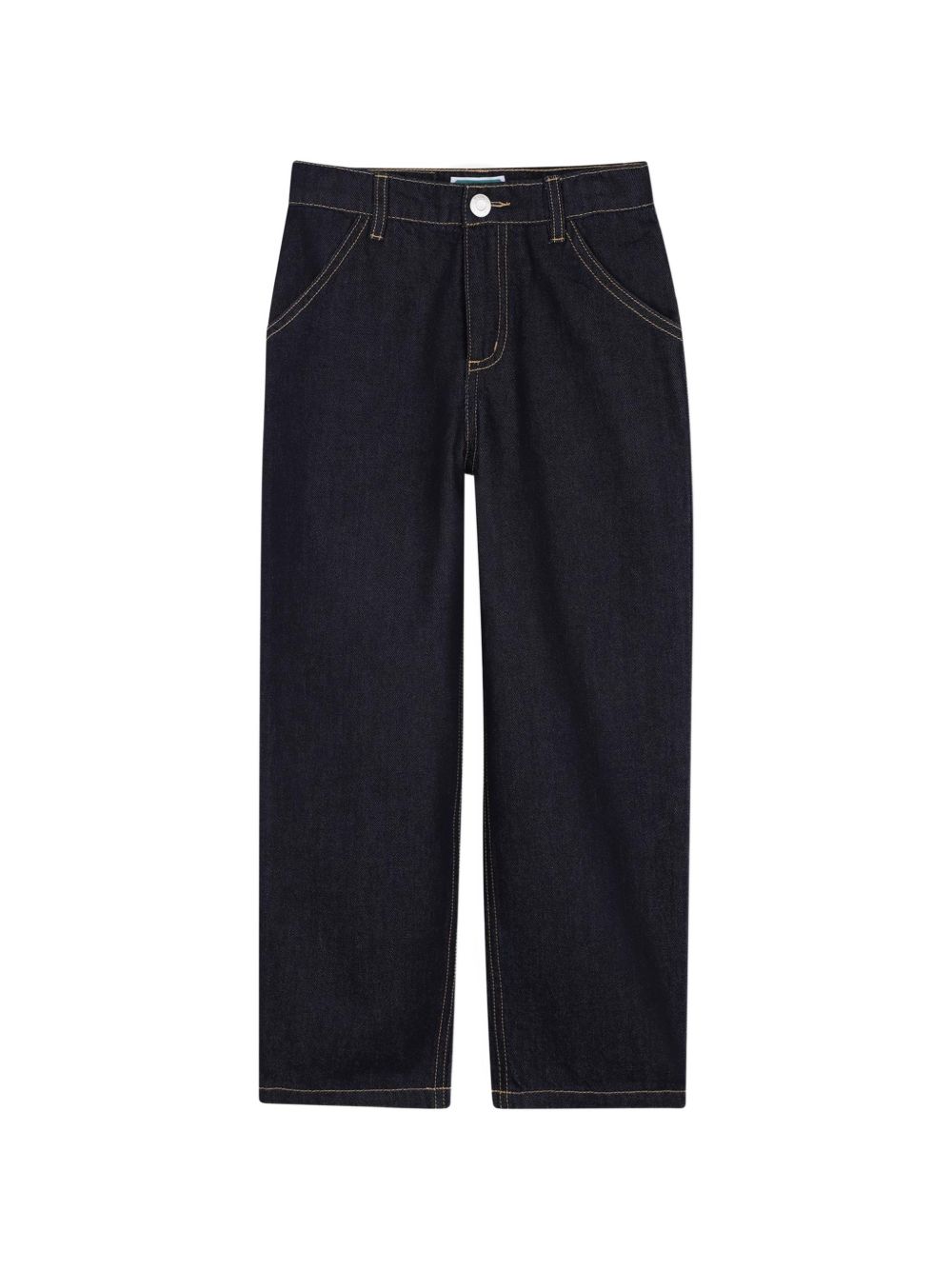 Pantaloni in denim (100% cotton), straight fit, side tasche e applicato contrasted tasche nel retro, contrasted topstitch, branded label nel retro. K61951 Z35 KENZO KIDS