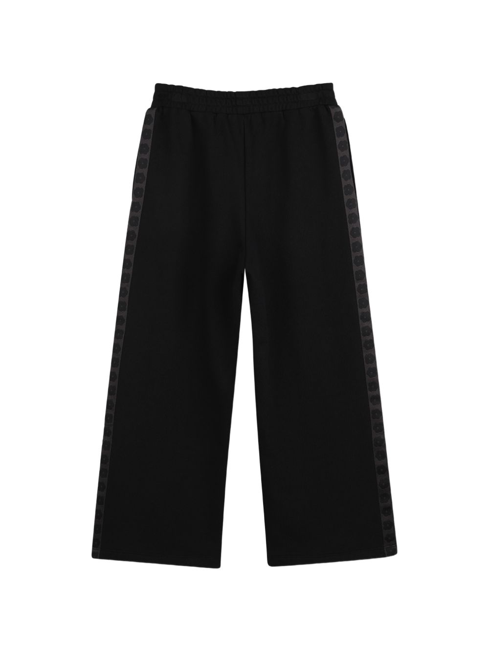 Unbrushed fleece pantaloni (100% cotton), vestibilità morbida, fantasia bands sul side con boke flower, branded rubber label on davanti. K62006 09B KENZO KIDS