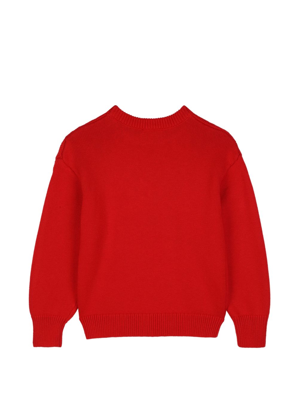 Maglione in maglia (79% cotton, 10% viscose, 7% polyamide, 4% wool), branded jacquard illustrazione on davanti. K62007 990 KENZO KIDS