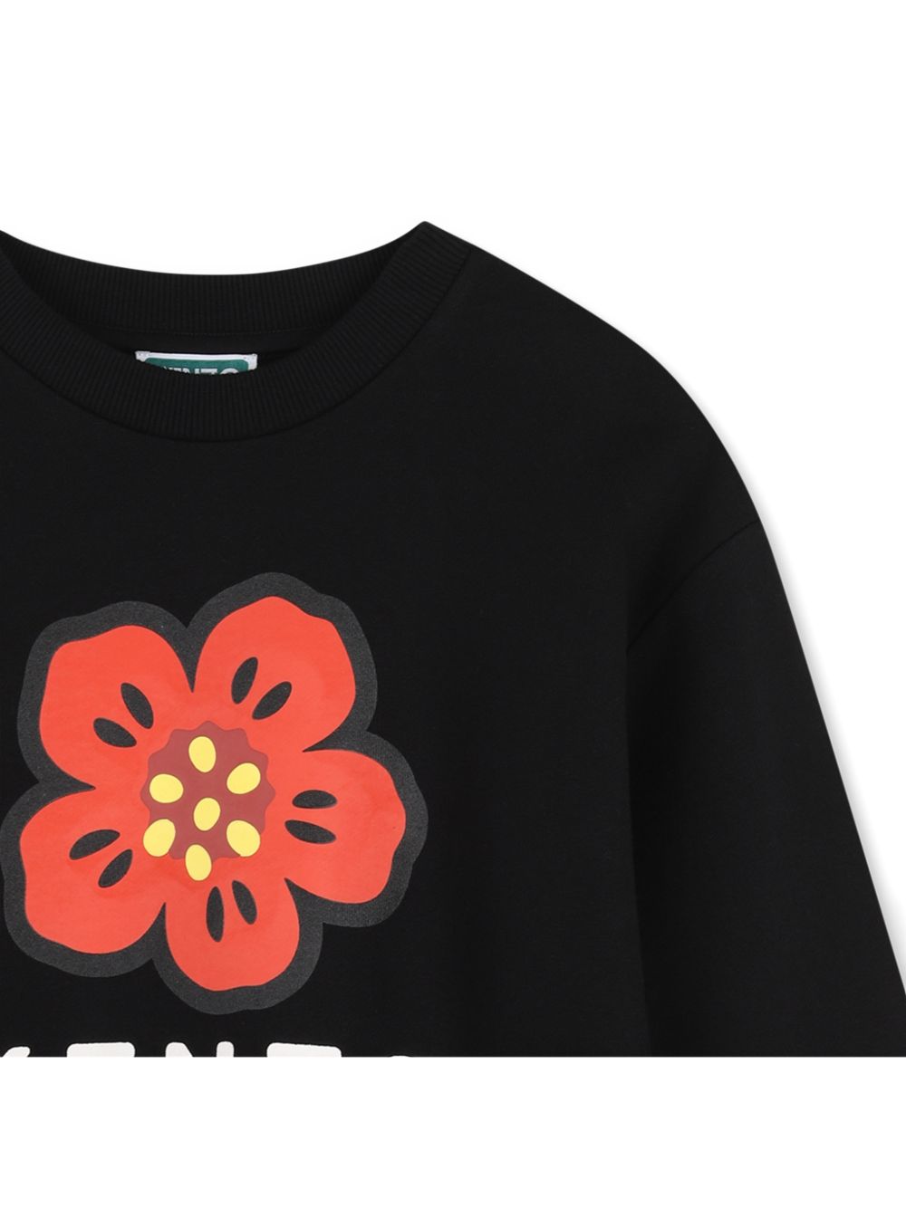 Sweatshirt in non-brushed fleece (100% cotton), branded stampa on davanti. K62014 09B KENZO KIDS