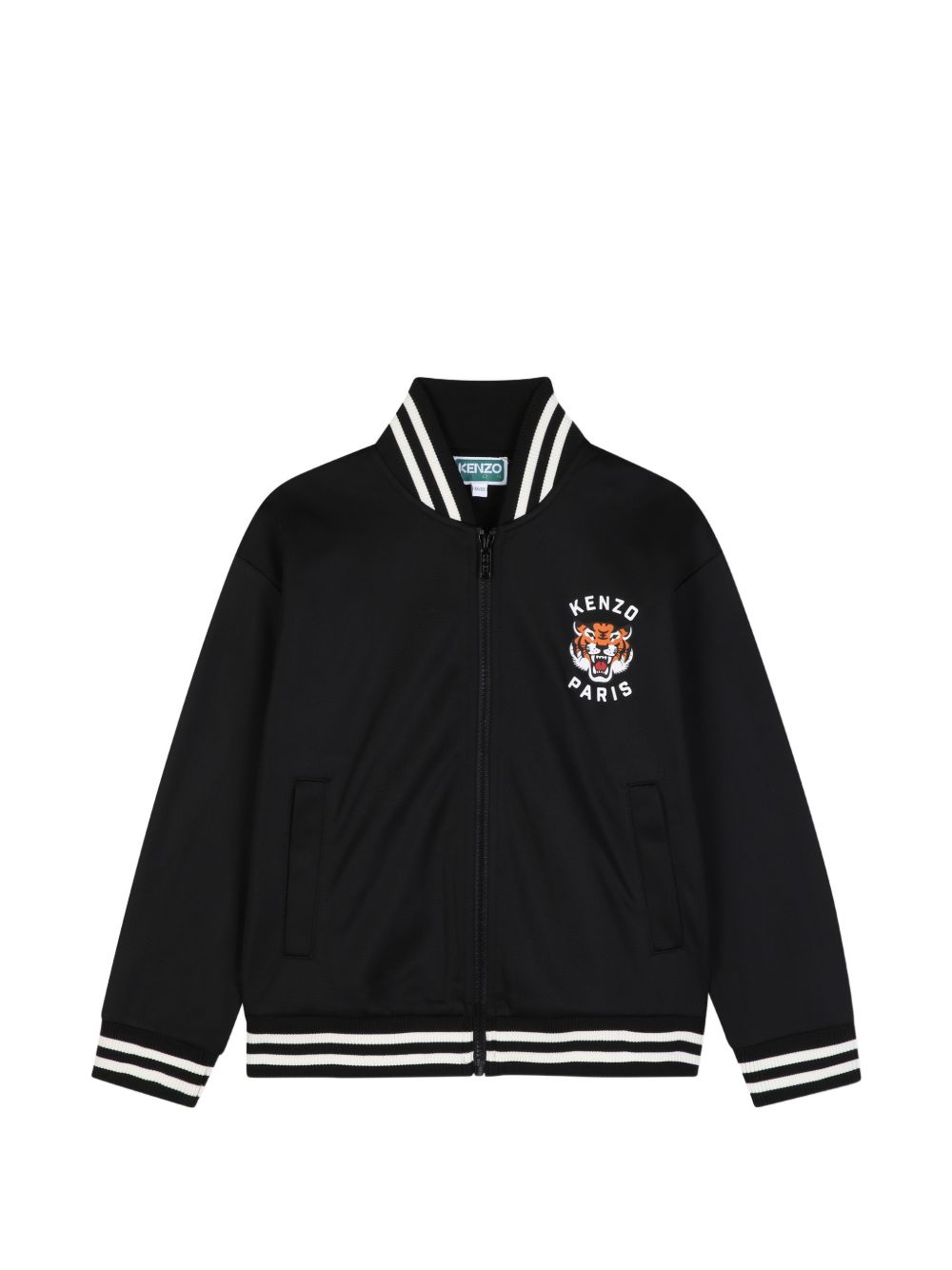 Cardigan in brushed pique (100% cotton), two tasche, zip chiusura e branded prints on chest e nel retro. K62036 09B KENZO KIDS