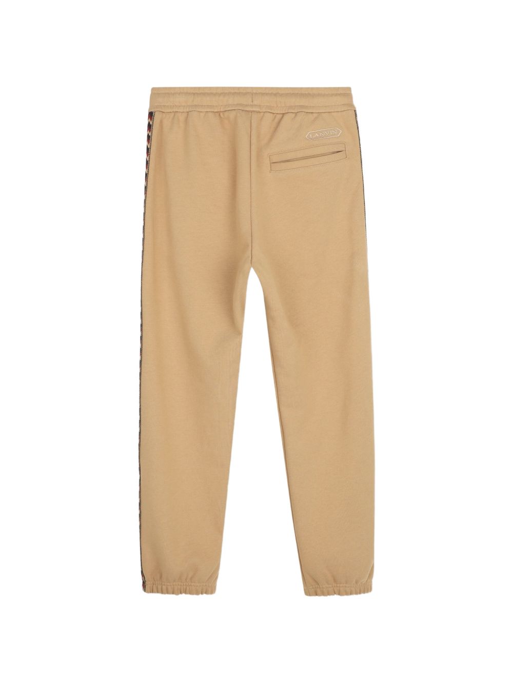 Cotton from organic farming cotone garzato pantaloni, vita elastica con coulisse embellished con branded silver metal ends, curb braid applied on legs, tonal lanvin brand ricamo sul retro e in a contrasto color sul davanti. N30425 276 LANVIN KIDS