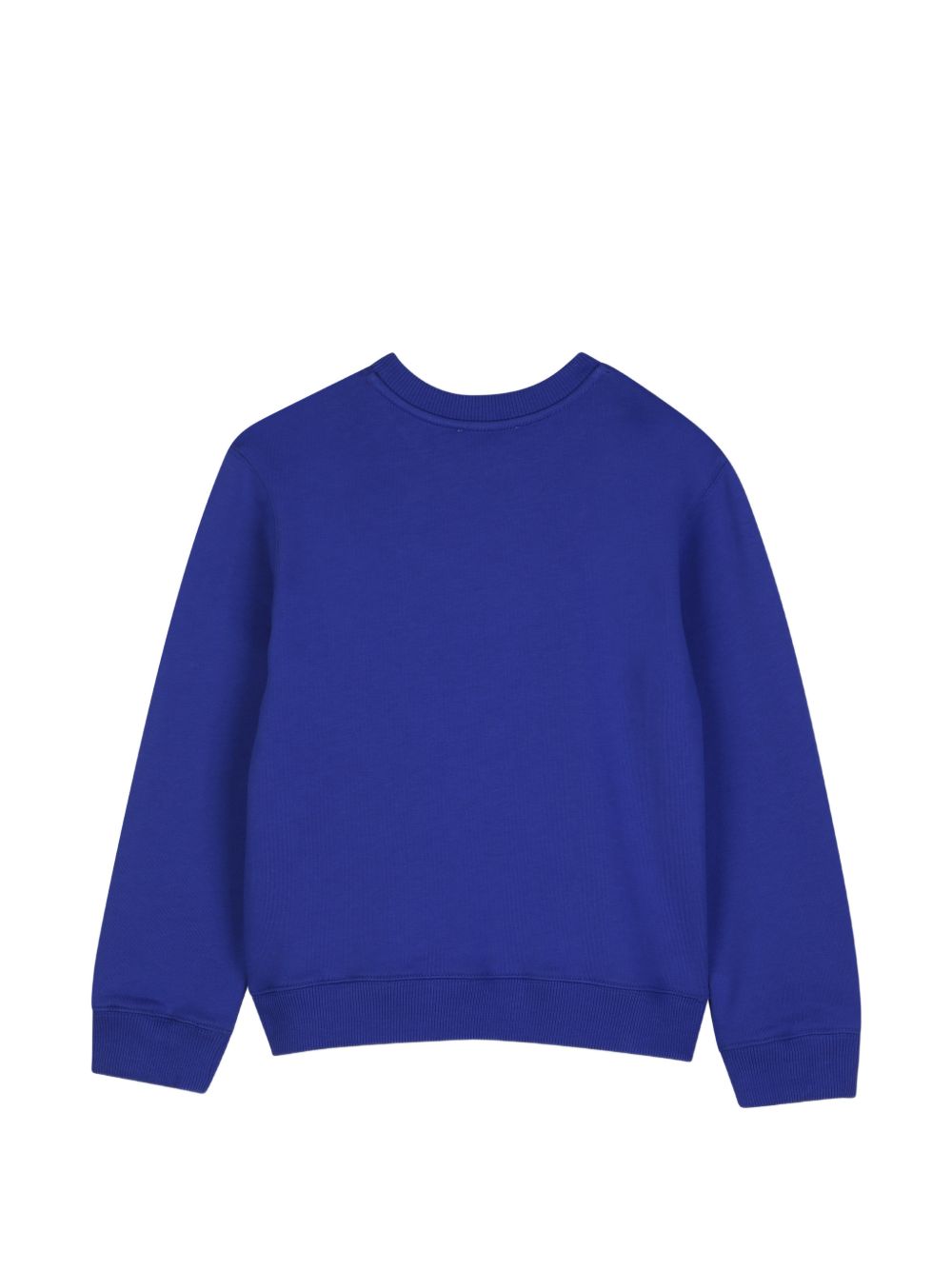 Cotton from organic farming cotone garzato crewneck sweatshirt, hexagonal embossed lanvin label in a contrasto faux leather sul retro of collar, e signature ricamo con grosgrain appliqué sul davanti. Ricamo from adult collection. N30436 80A LANVIN KIDS