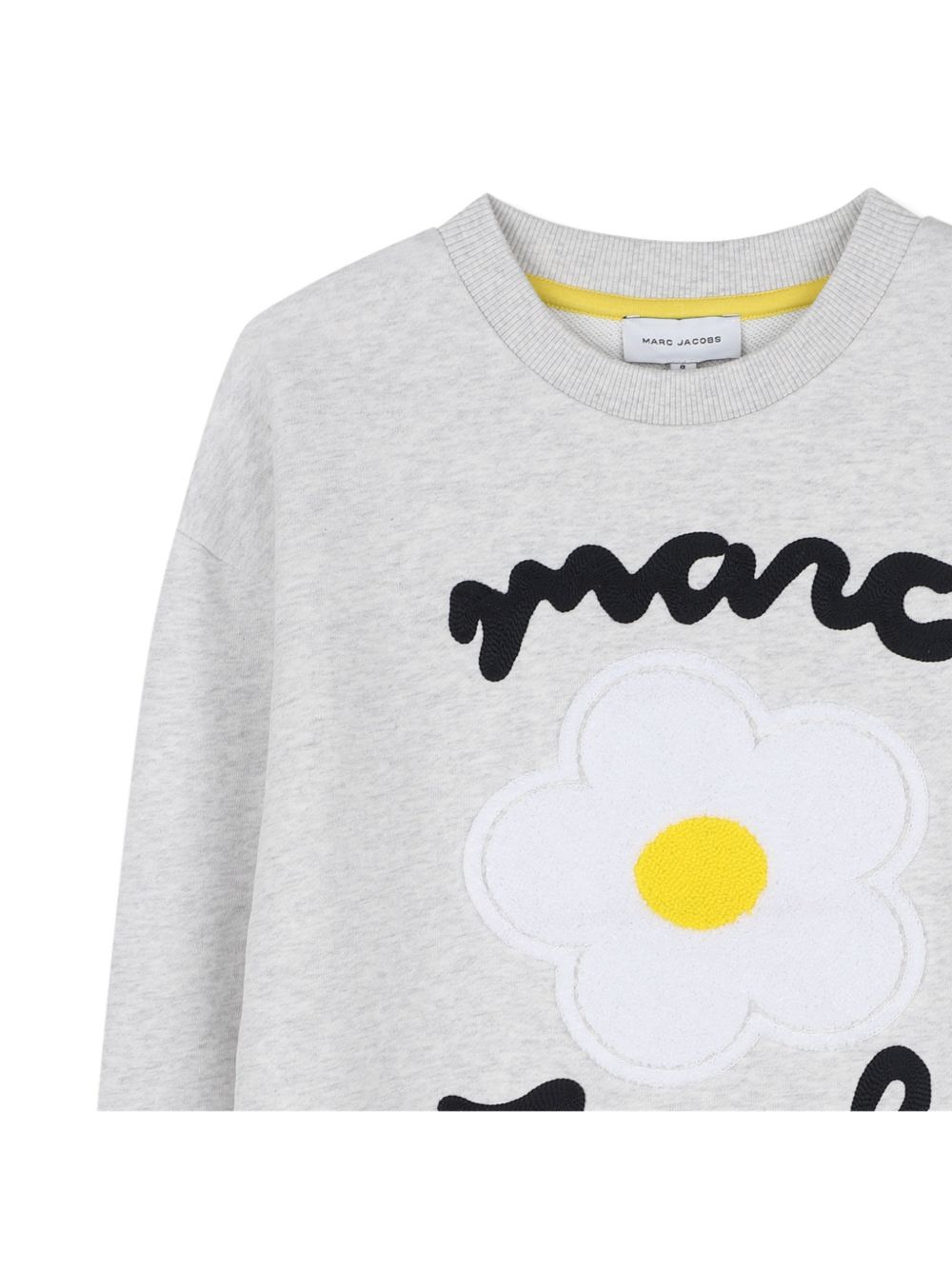 Cotton fleece sweatshirt con a boucle ricamo daisy sul davanti e a marc jacobs illustrazione in cornely ricamo. W61009 A18 MARC JACOBS KIDS