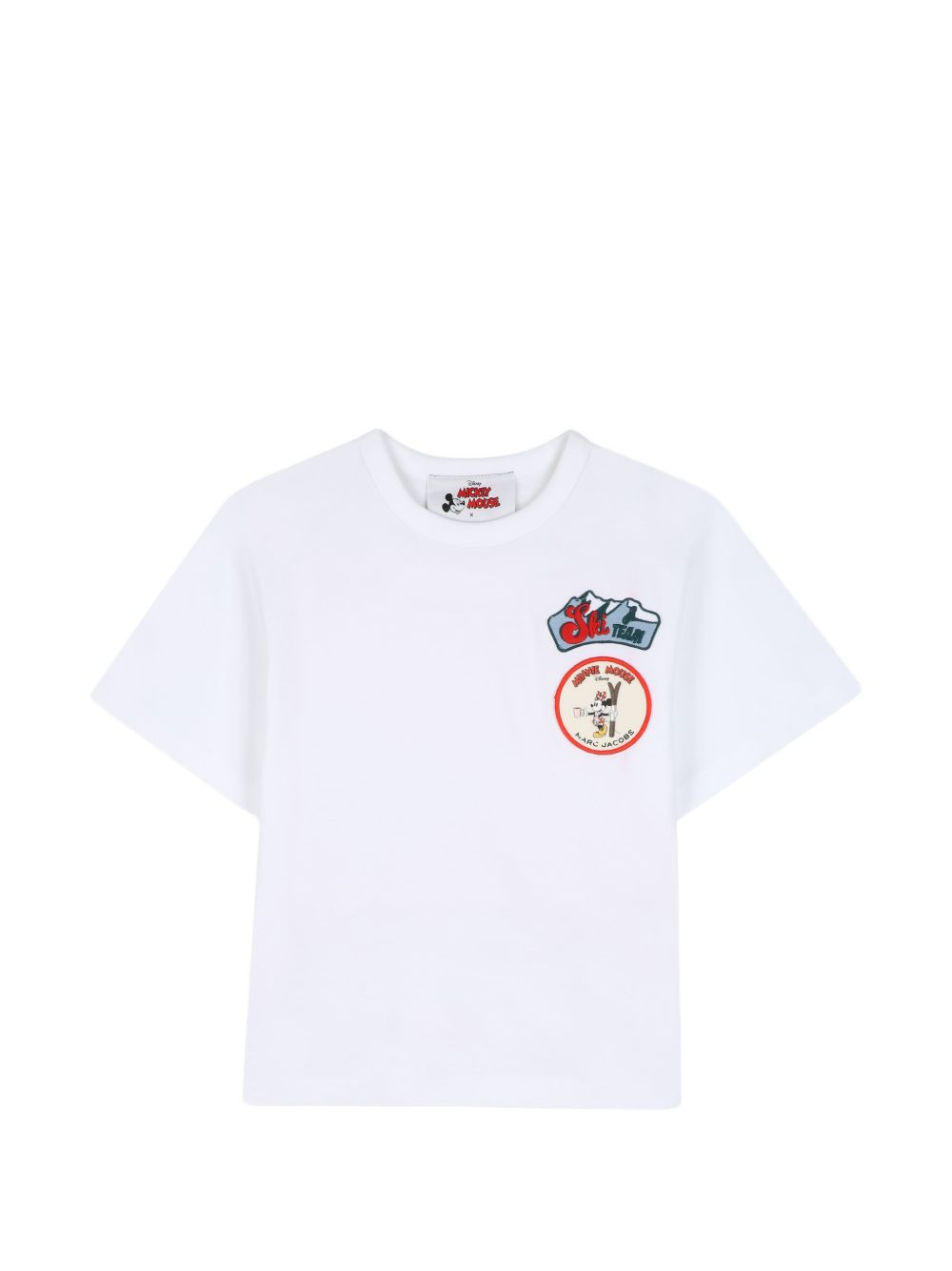 In collaboration con "disney": cotton jersey t-shirt, decorated con a graphic stampa on cotton poplin sul retro. A marc jacobs x mickey mouse stampa sul davanti chest. W61023 10P MARC JACOBS KIDS