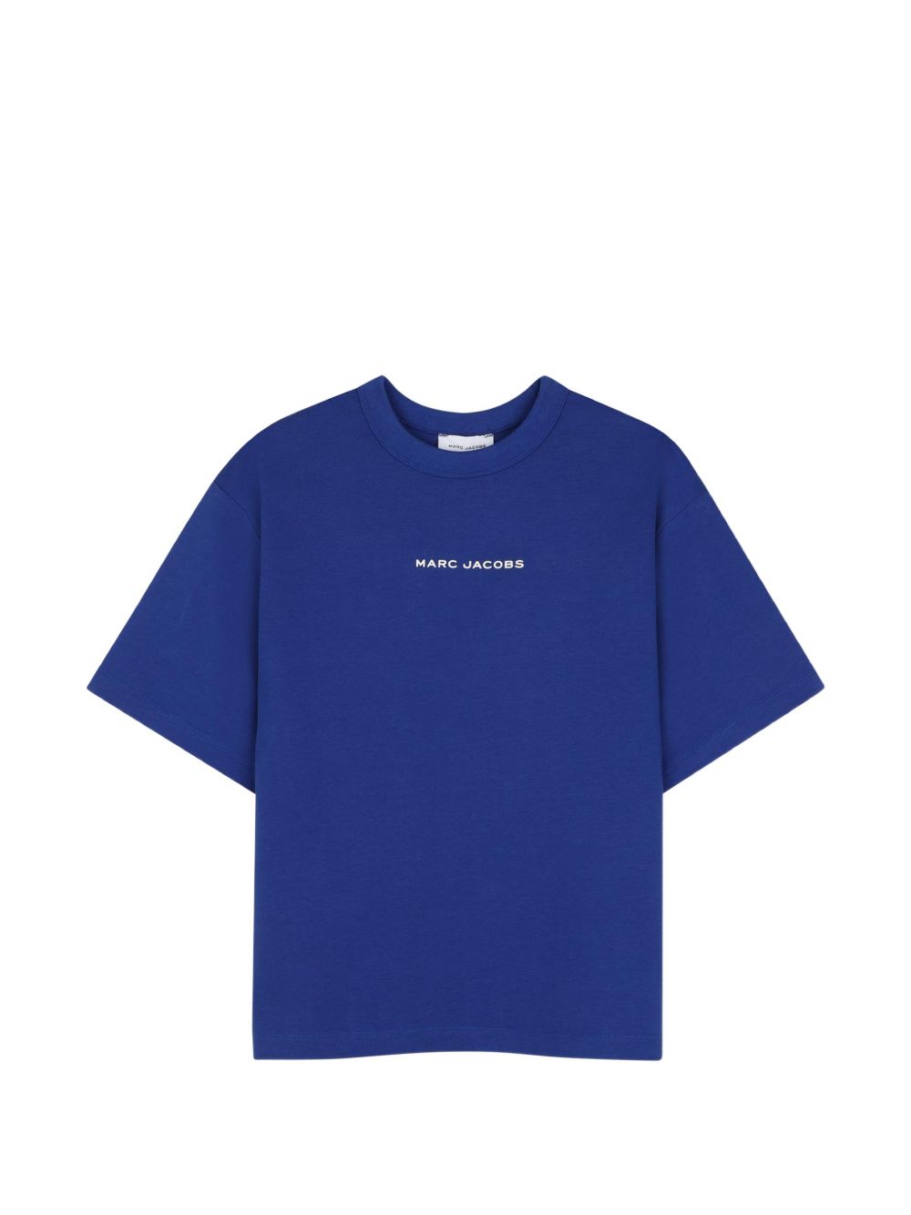 Heavy organic cotton jersey t-shirt con a marc jacobs illustrazione sul davanti e a popcorn illustrazione sul retro, printed on a cotton poplin insert featuring 'monogram' stampa. W61030 841 MARC JACOBS KIDS