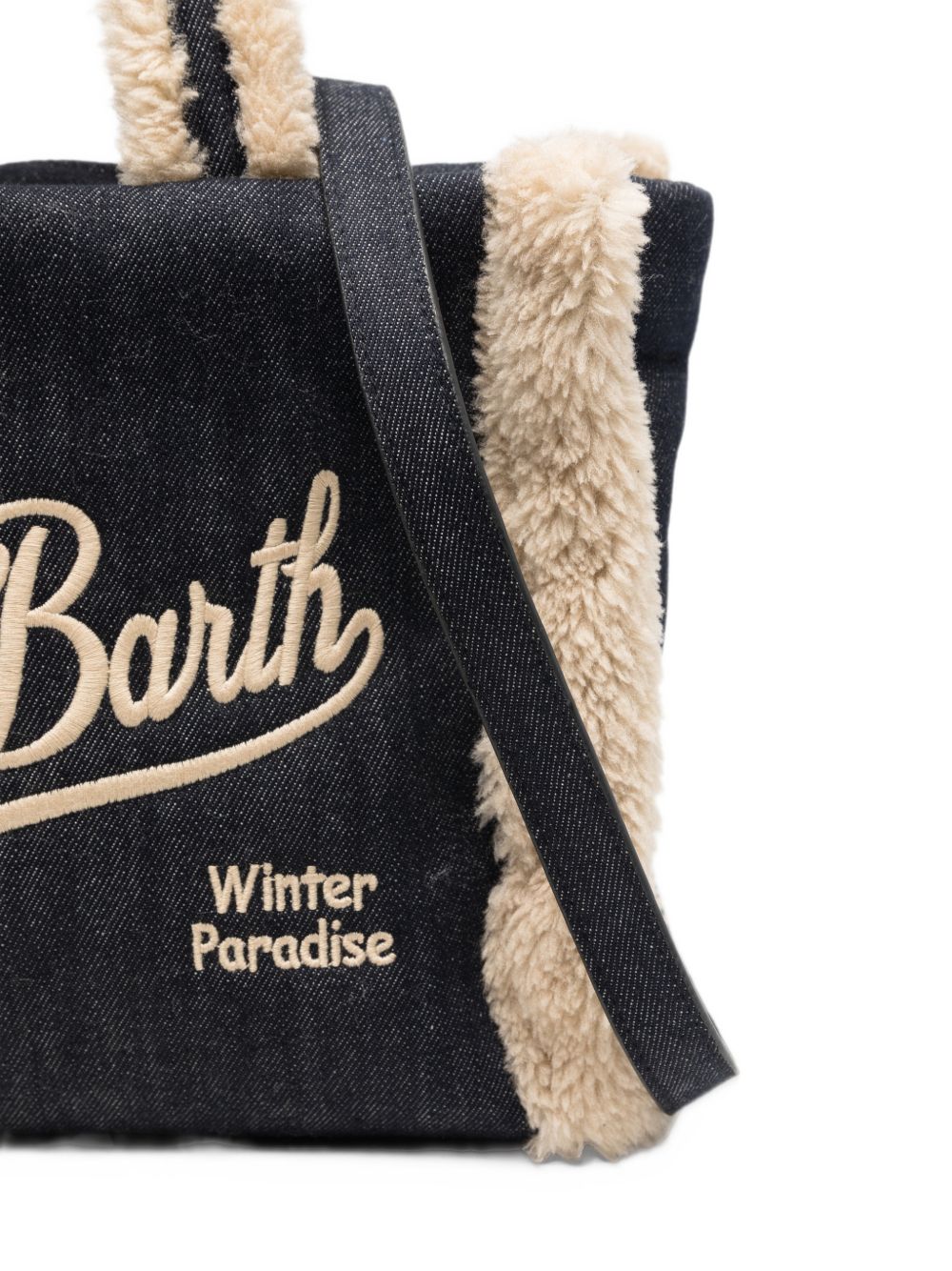 Borsa con bordi a pelo color denim COL0031 00144M MC2 SAINT BARTH