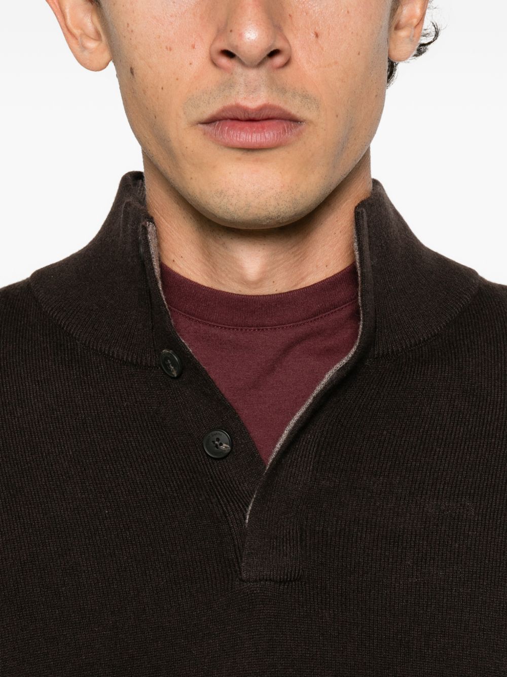 Maglia Marlow a collo alto marrone MRLW001 00022M MC2 SAINT BARTH