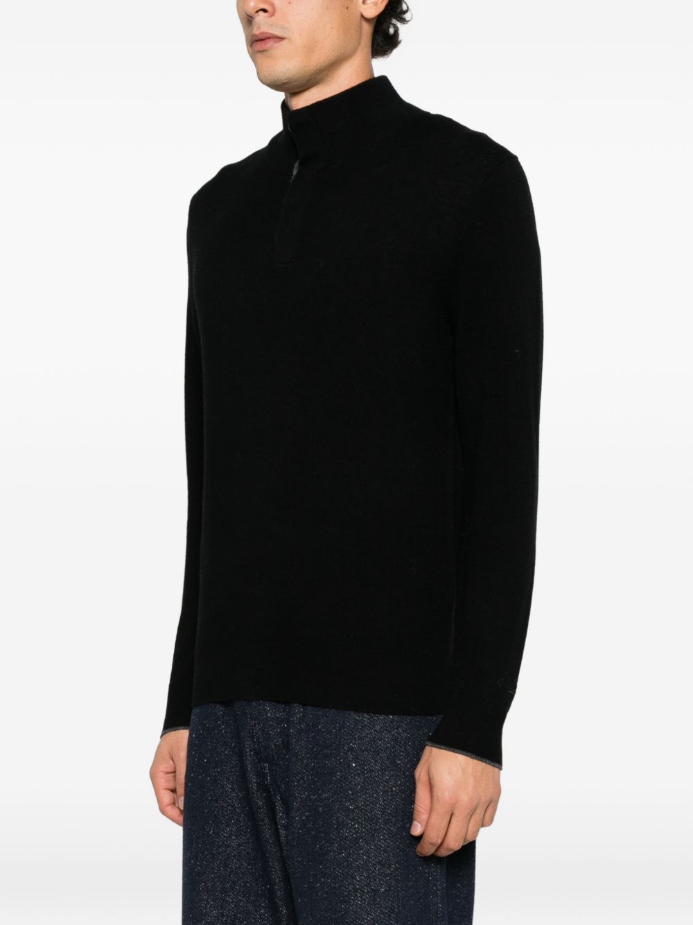 Maglia con collo aperto nera MRLW001 00068M MC2 SAINT BARTH
