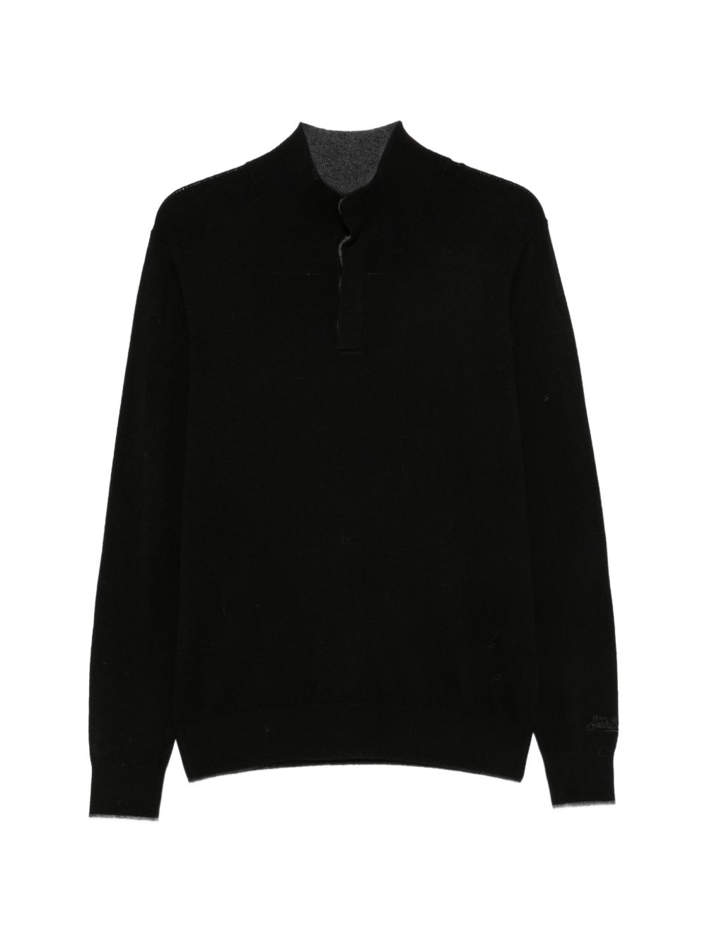 Maglia con collo aperto nera MRLW001 00068M MC2 SAINT BARTH