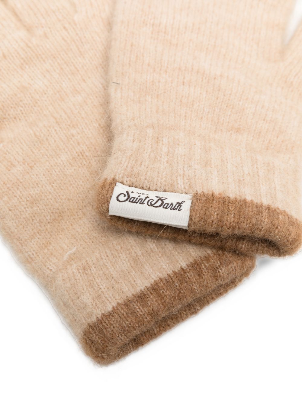 Guanti con bordo a contrasto beige SOG0001 00027M MC2 SAINT BARTH