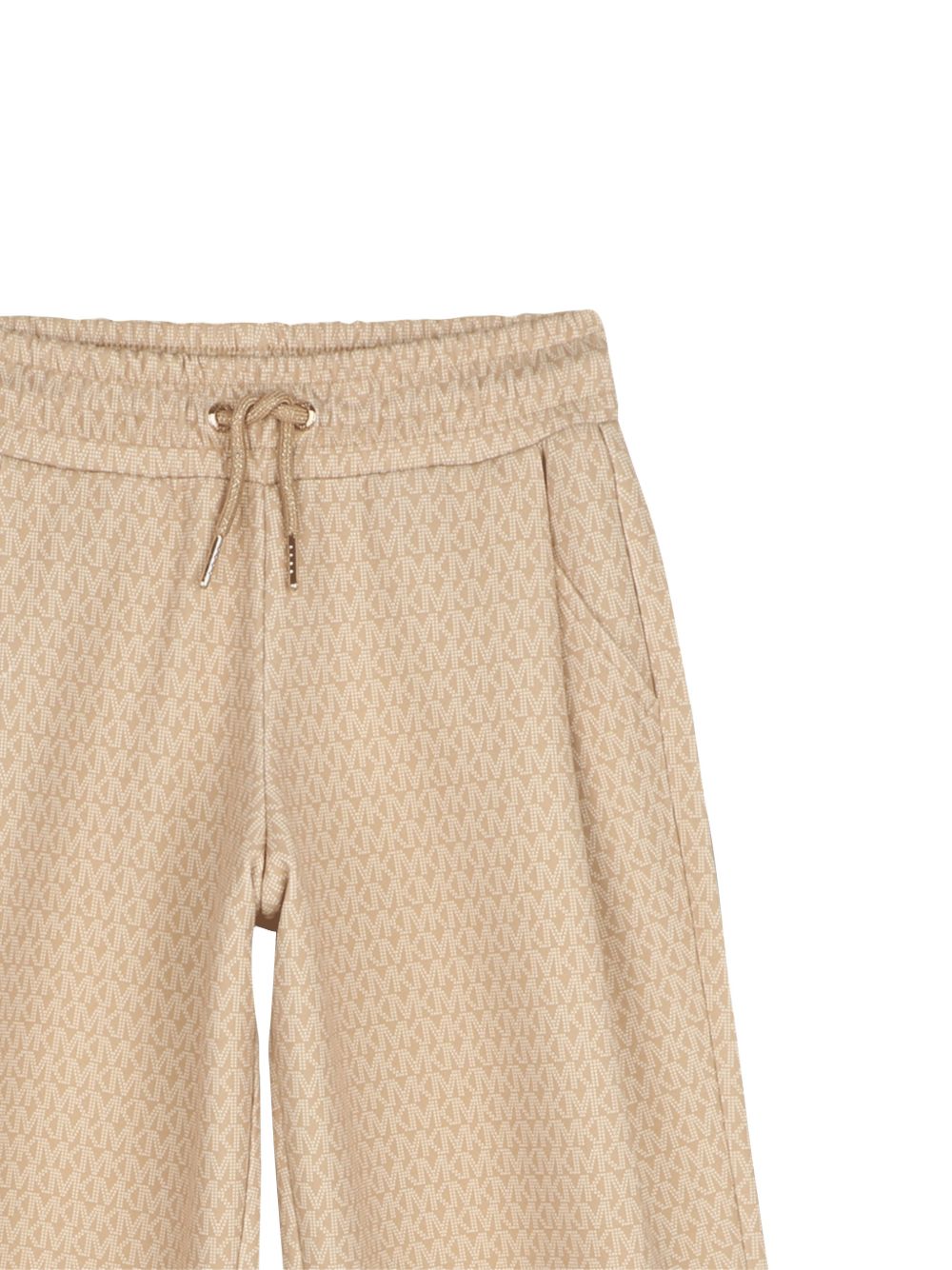 Ampio jogging pantaloni in double jersey con "mk signature" all-over stampa. Vita elastica con drawstrings e tasche sul davanti. R30698 301 MICHAEL KORS KIDS