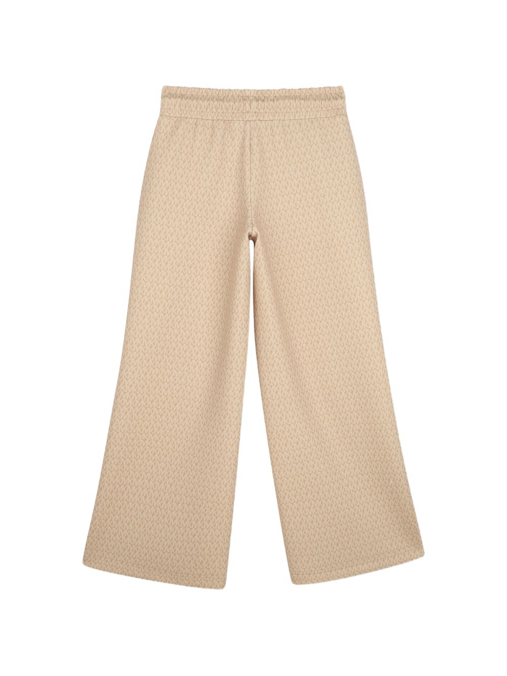 Ampio jogging pantaloni in double jersey con "mk signature" all-over stampa. Vita elastica con drawstrings e tasche sul davanti. R30698 301 MICHAEL KORS KIDS