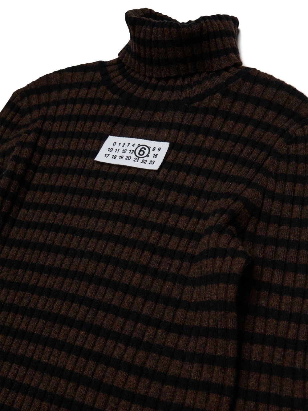 Maglione in Lana Striped Brown M61104MM08Y M6715 MM6 MAISON MARGIELA KIDS