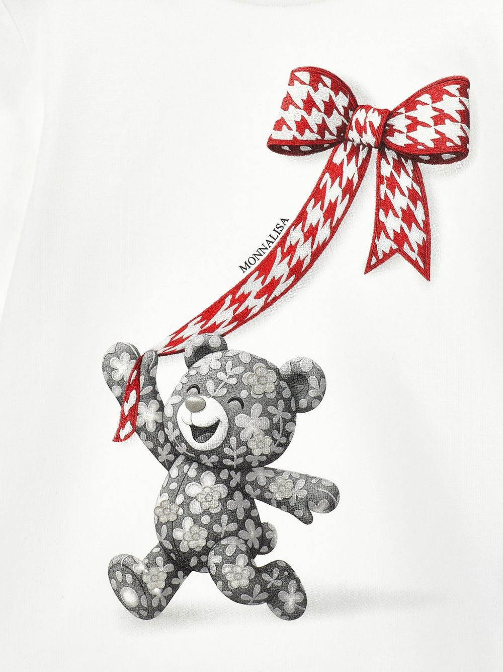 Reg tee little bear fiore panna+grigio 11H6198201 0132 MONNALISA KIDS