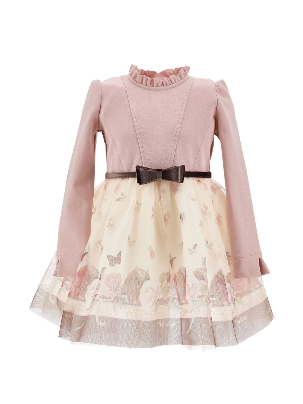 Abito monnalisa tulle st. Marrone+Multicolor 11H9138621 0684 MONNALISA KIDS