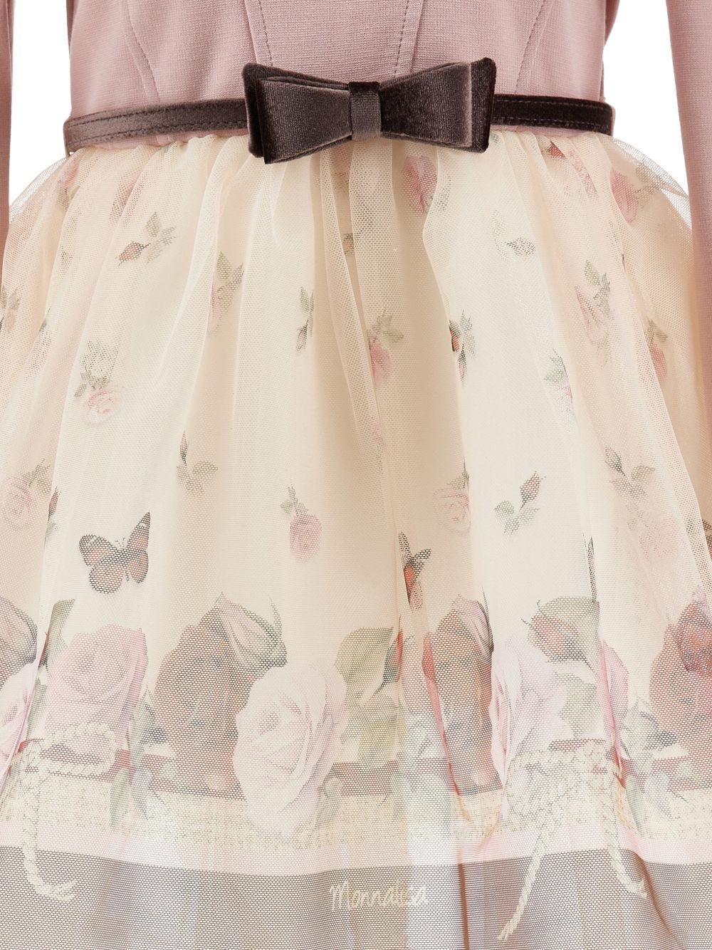 Abito monnalisa tulle st. Marrone+Multicolor 11H9138621 0684 MONNALISA KIDS