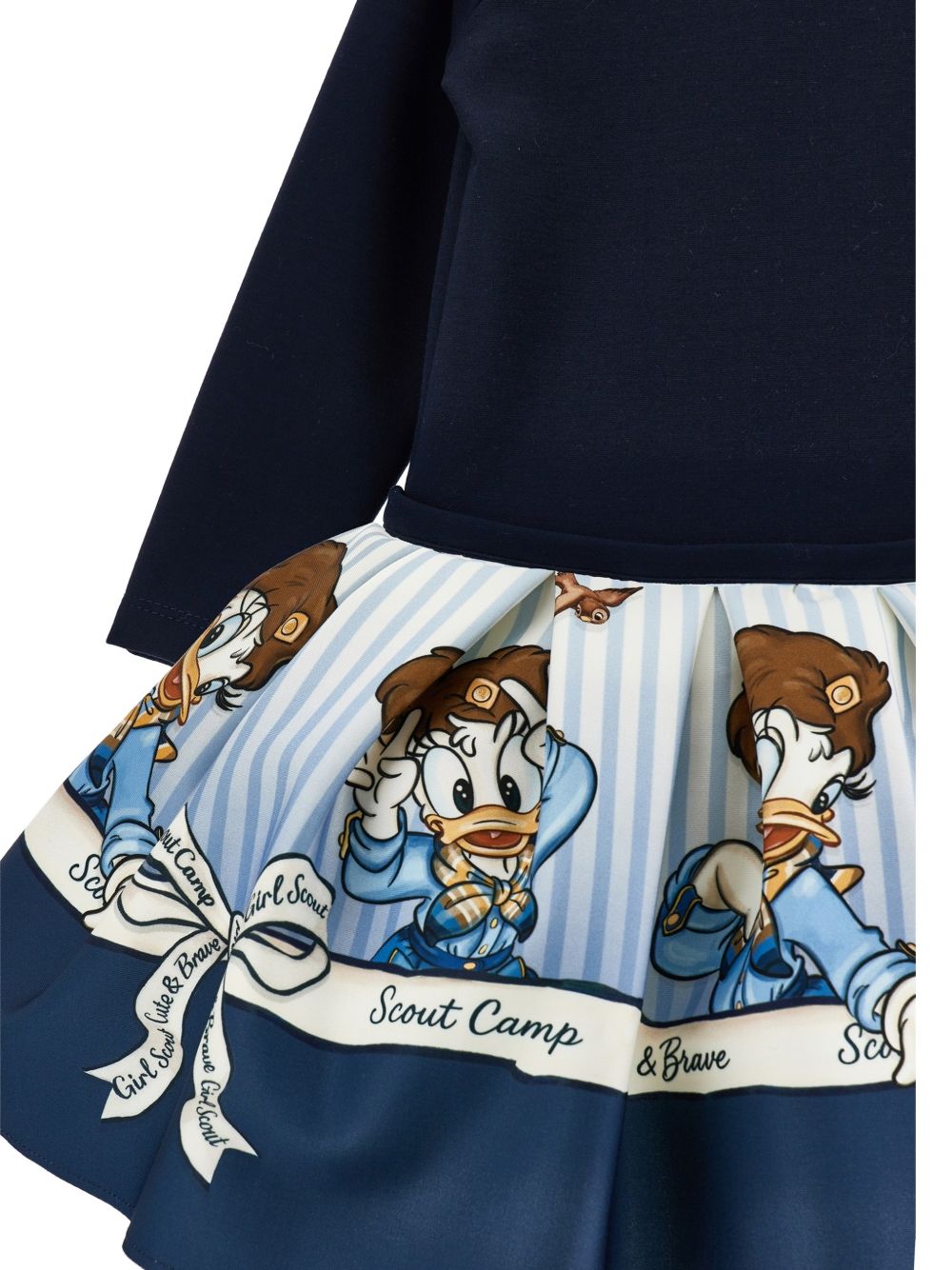 Abito vita bassa neoprene panna+blu 11H9158625 0156 MONNALISA KIDS