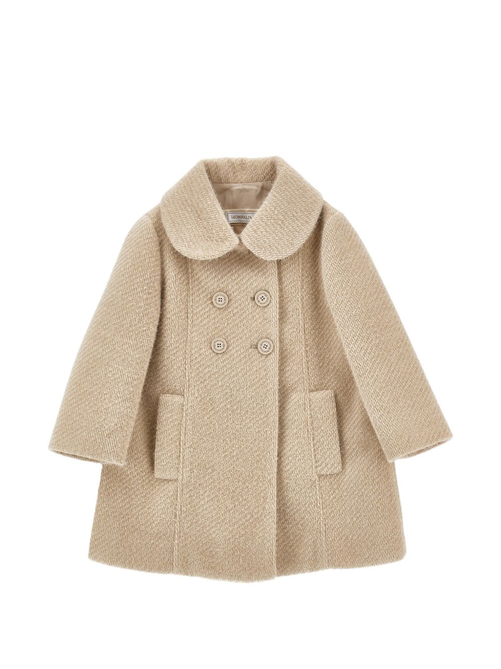 Cappotto sixty panno tene Ecru 17H1068360 0002 MONNALISA KIDS