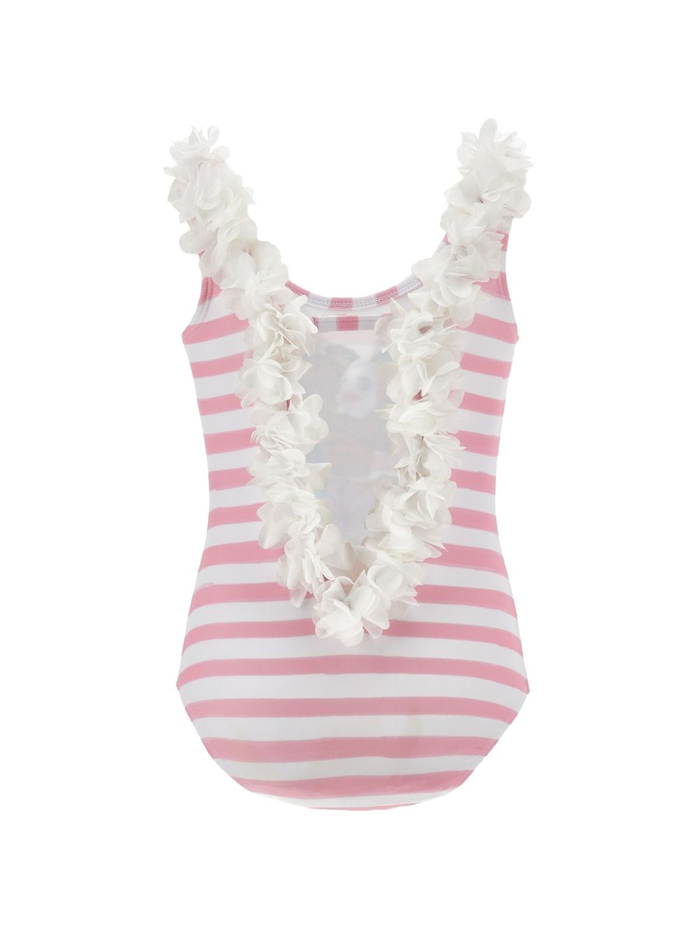 Intero a righe poliestere Bianco+Fuxia 19H0318090 9993 MONNALISA KIDS