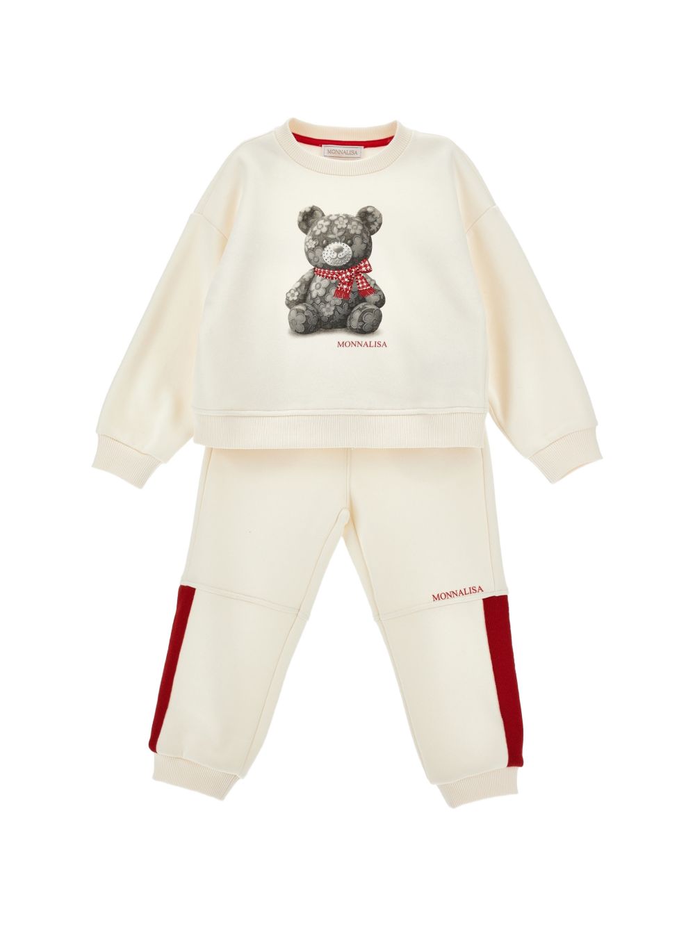 Crew nek e jogger felpa b stucco+rubino 19H5038010 2943 MONNALISA KIDS