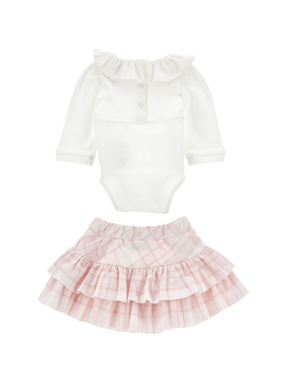 Set body gonna tartan int Panna+Rosa Antico 35H5148000 0191 MONNALISA KIDS