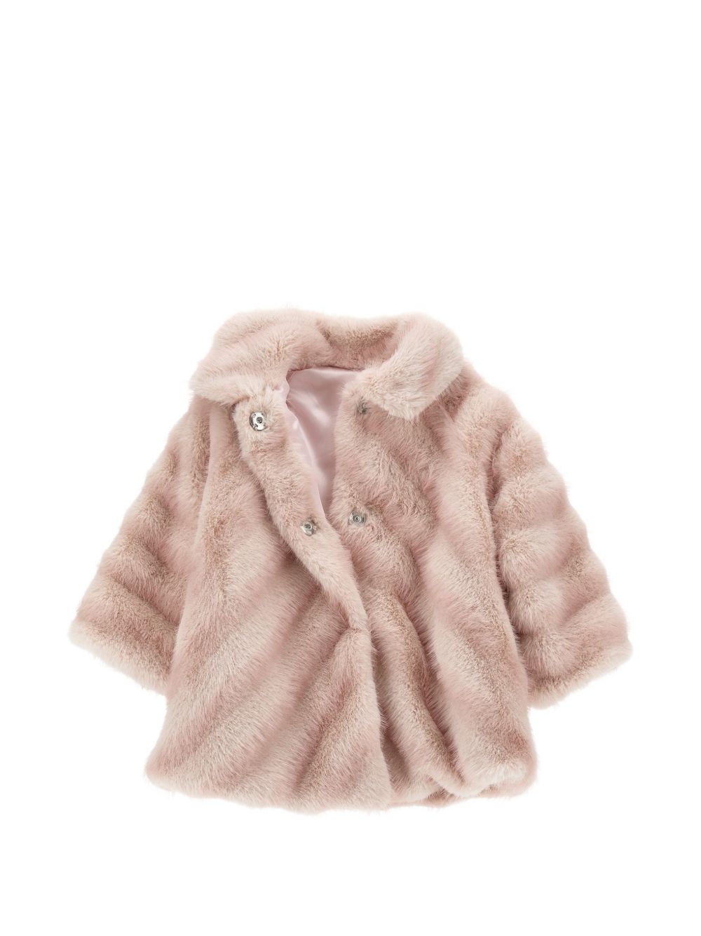 Pelliccia raglan peluche Rosa Antico 37H1008033 0091 MONNALISA KIDS