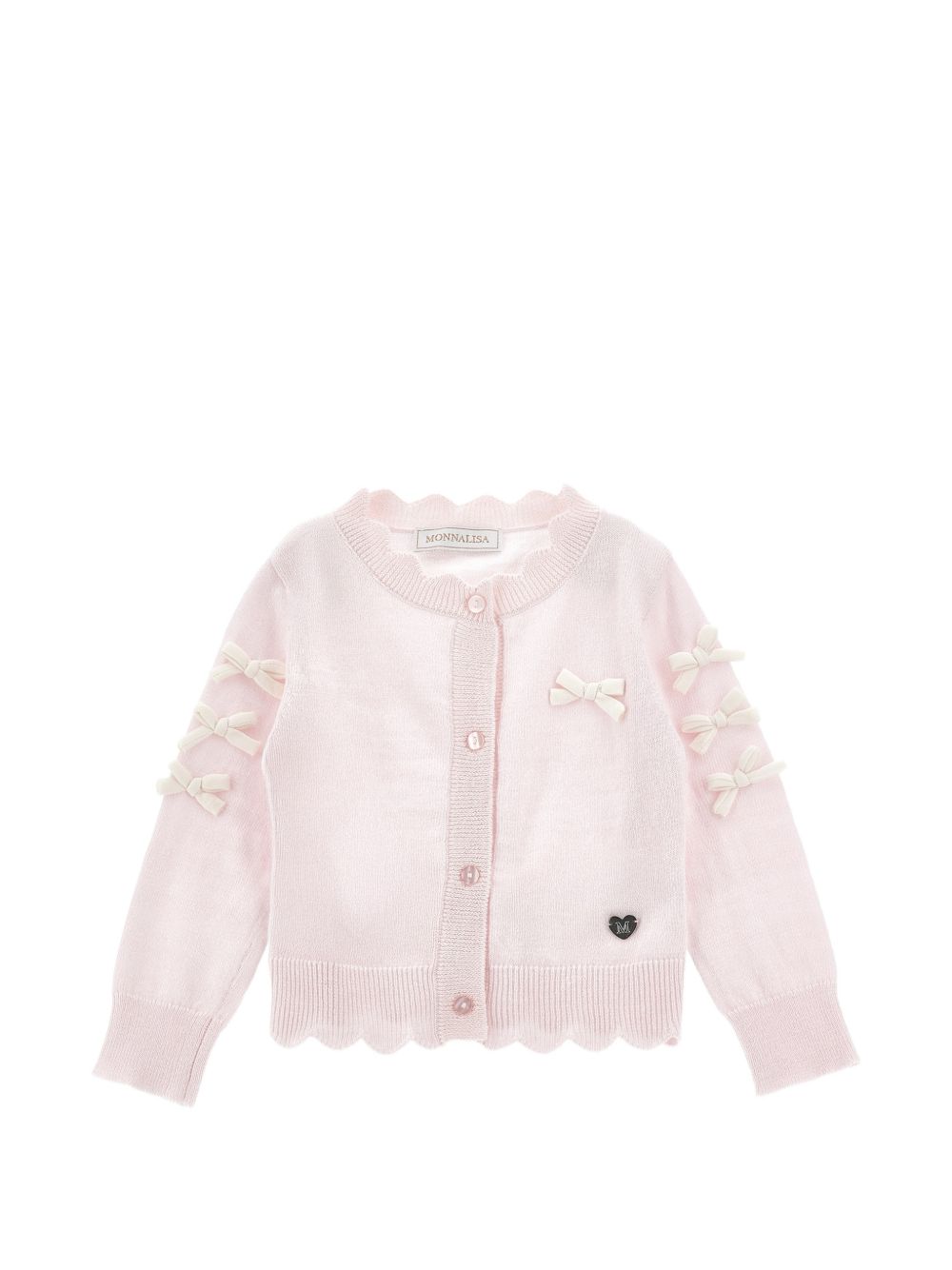 Cardigan fiocchini cotone Rosa Antico 37H8008060 0091 MONNALISA KIDS