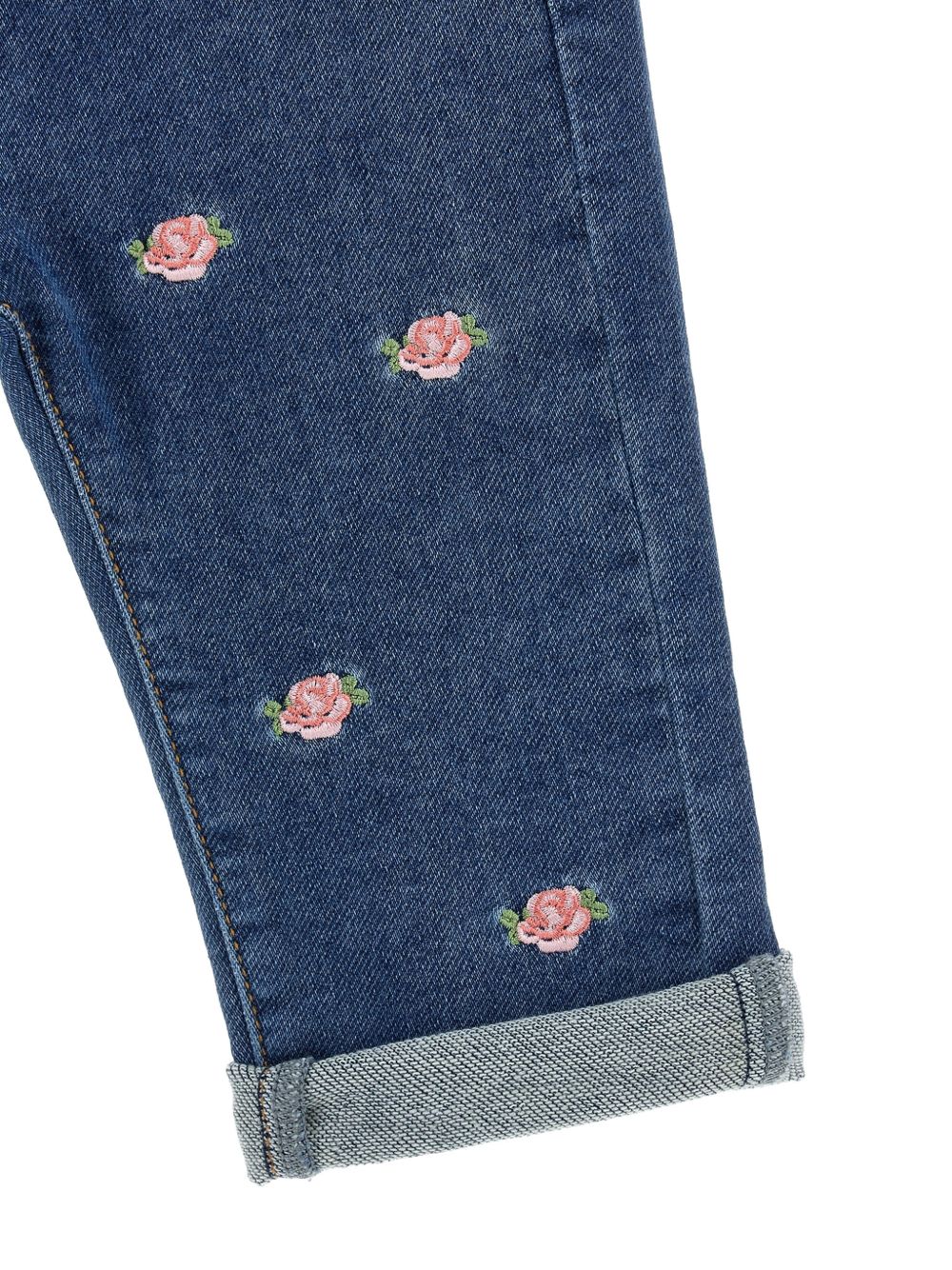 Jeans ricamo all over den Blu Stone Denim 39H4018042 0055 MONNALISA KIDS