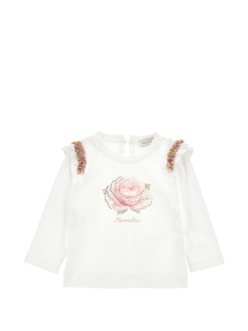 T-shirt con galette jerse Panna 39H6028002 0001 MONNALISA KIDS