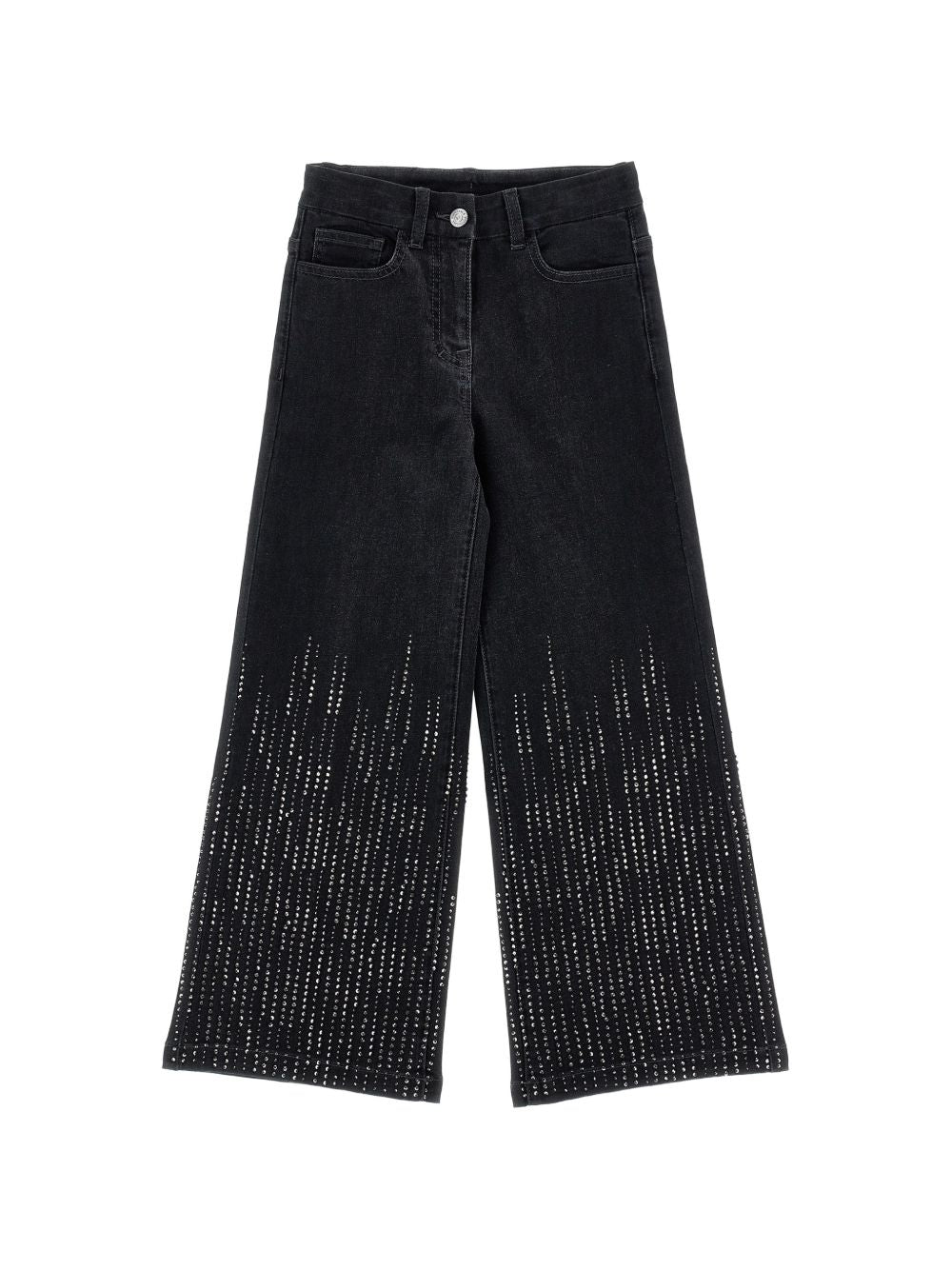 Pantaloni con strass deni Grigio Medio 79H4008043 0031 MONNALISA KIDS