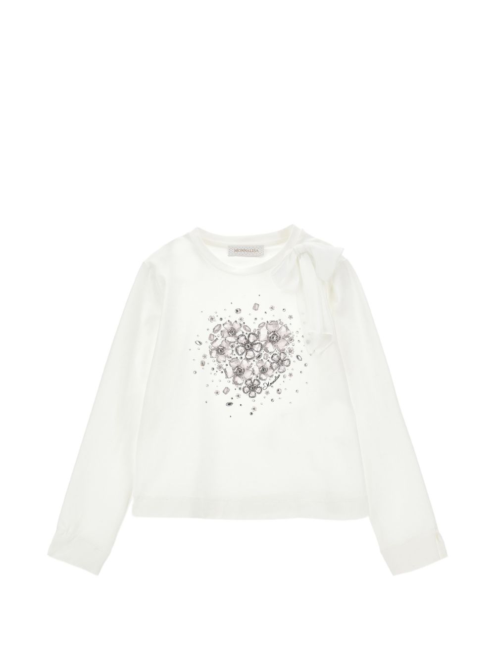 T-shirt bright heart jers Panna 79H6058079 0001 MONNALISA KIDS