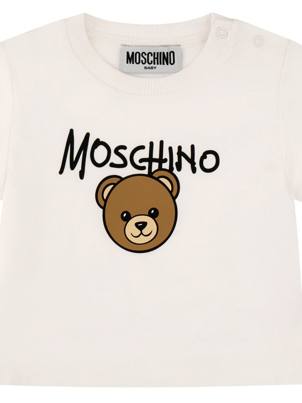 T-shirt con orsetto bianca M6M047LAA34 10101 MOSCHINO KIDS