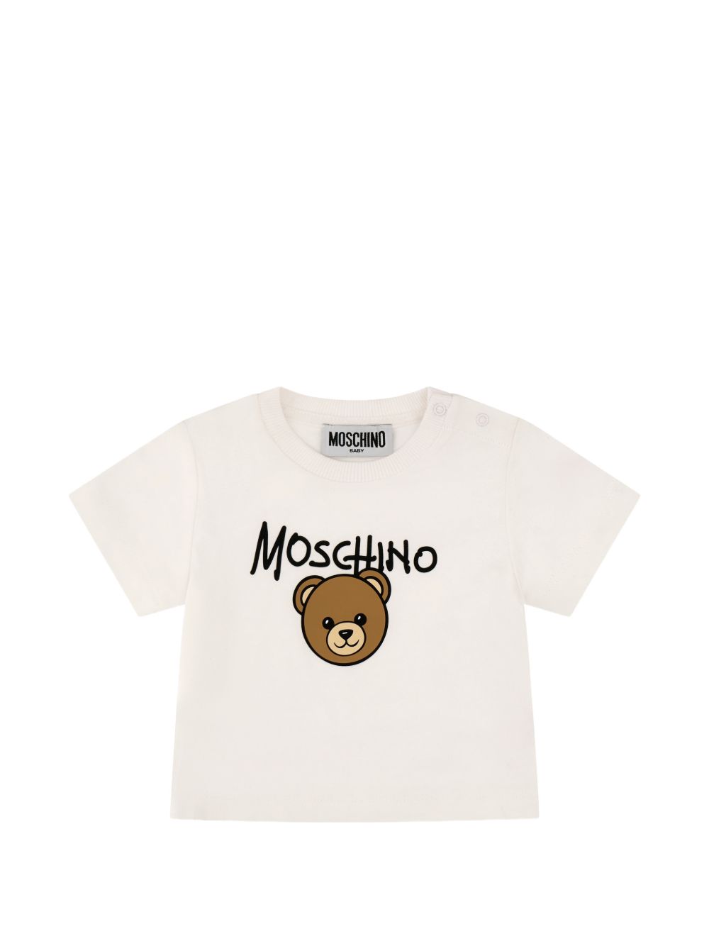 T-shirt con orsetto bianca M6M047LAA34 10101 MOSCHINO KIDS