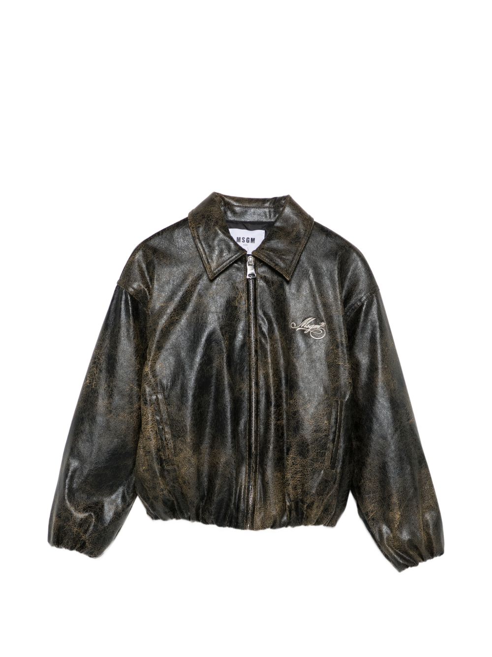 Eco Leather Bomber Girl Nero F6MSJGBO115 110 MSGM KIDS