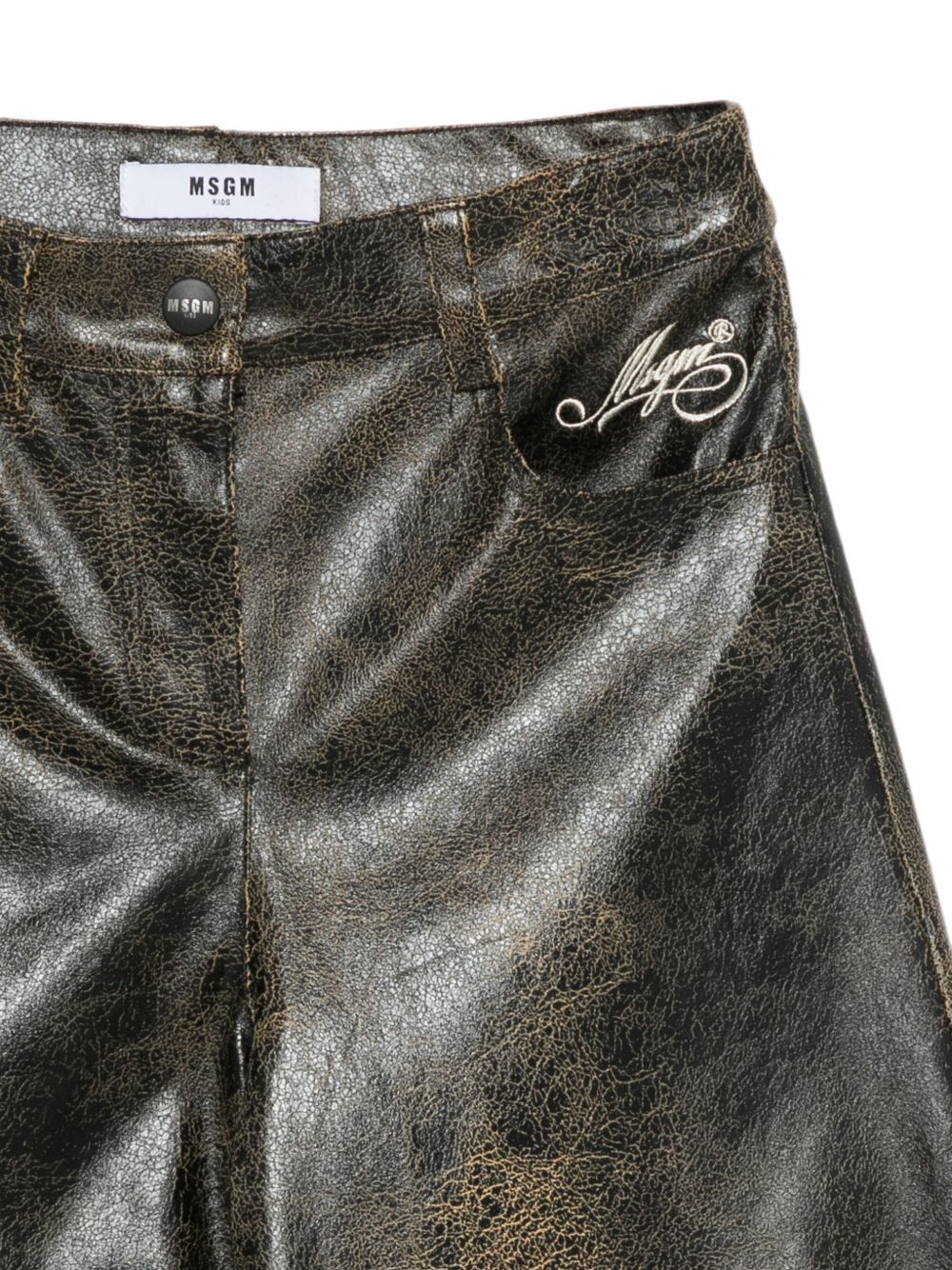 Eco Leather Pants Girl Nero F6MSJGPA111 110 MSGM KIDS