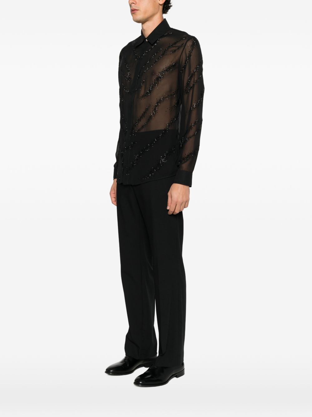 Camicia con motivi lucidi nera 5C0319C0299 K514 PATRIZIA PEPE