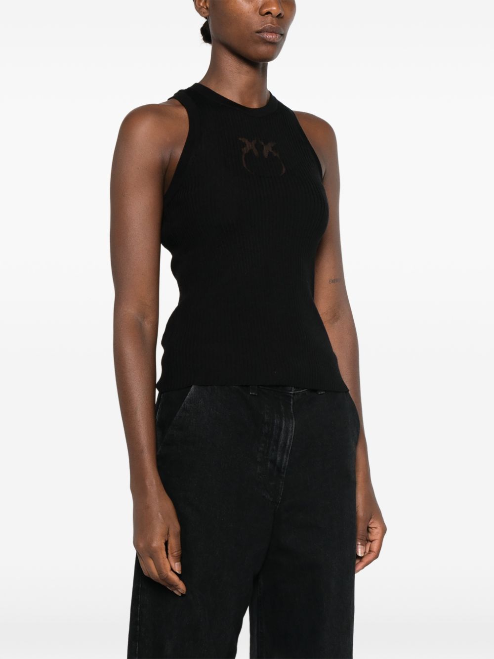 Canotta Newcastle in misto lana nera 107321A18M Z99 PINKO