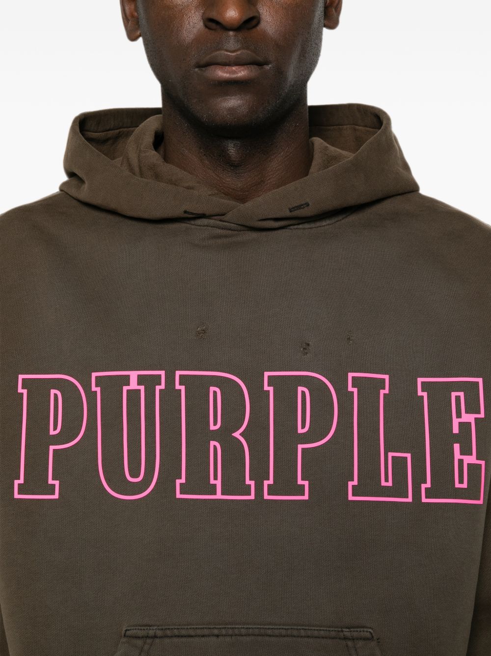 Mwt Fleece Po Hoodie Black M4199MBMS326 BLACK PURPLE BRAND