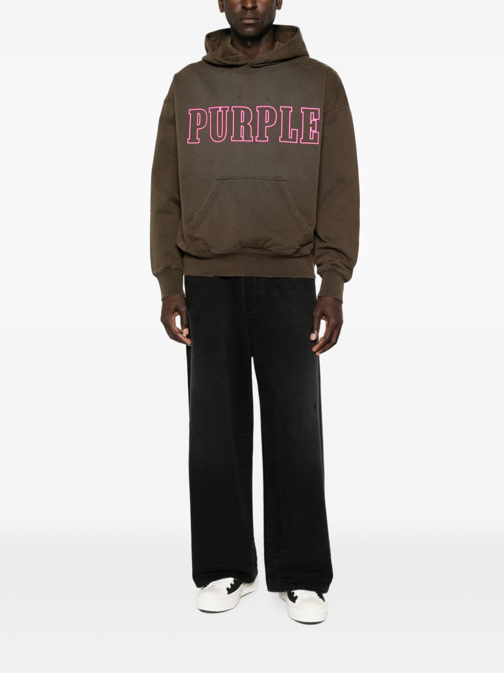 Mwt Fleece Po Hoodie Black M4199MBMS326 BLACK PURPLE BRAND