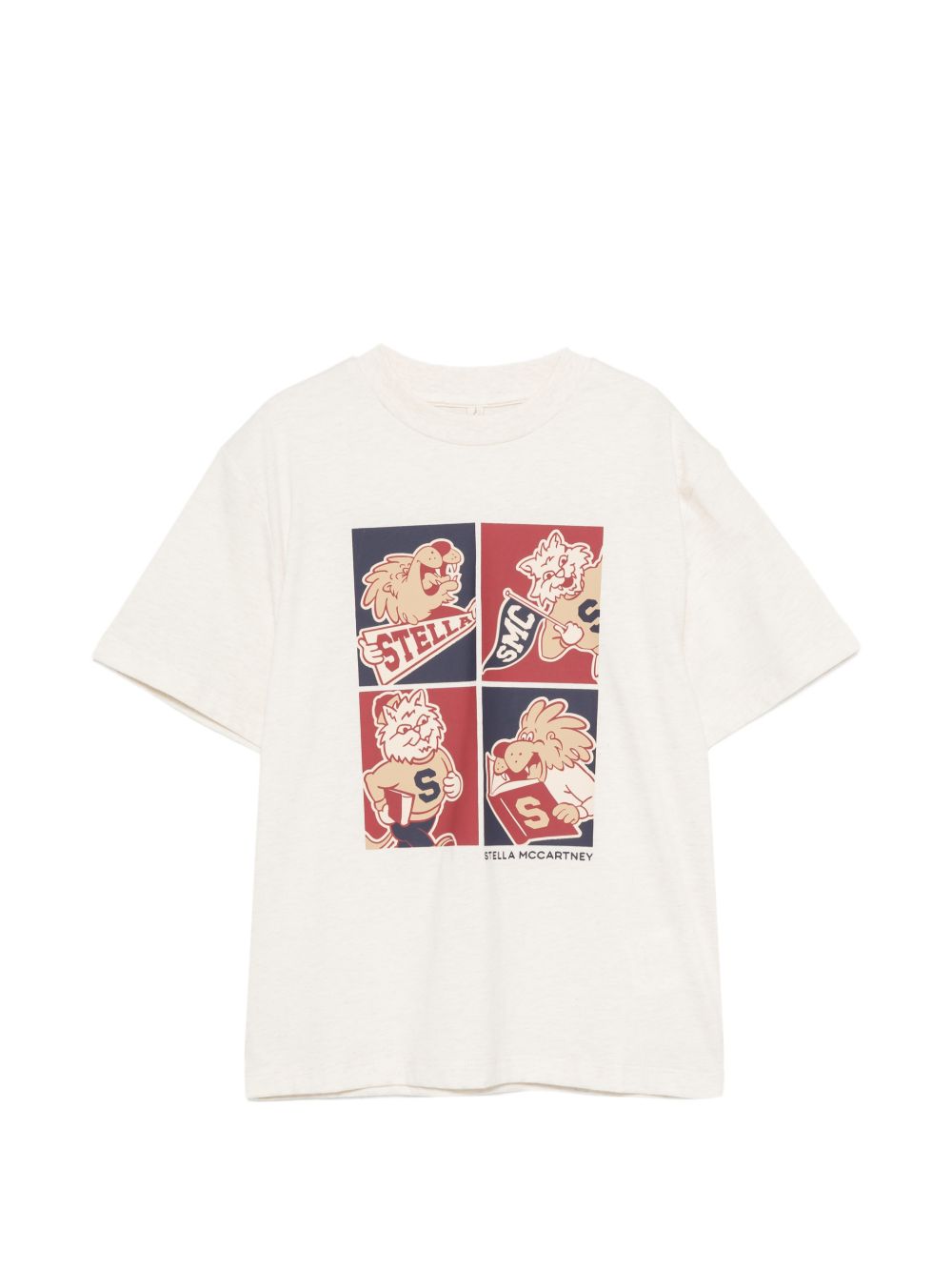 T-shirt con stampa a riquadri beige TZ8P91Z3772 870 STELLA MCCARTNEY KIDS