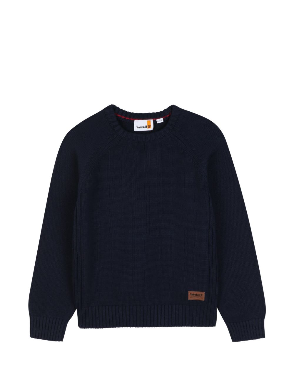 85% cotton / 15% wool in maglia felpa, different knit stitch pattern on sides, printed logo on paper label at fondo. T61081 849 TIMBERLAND KIDS