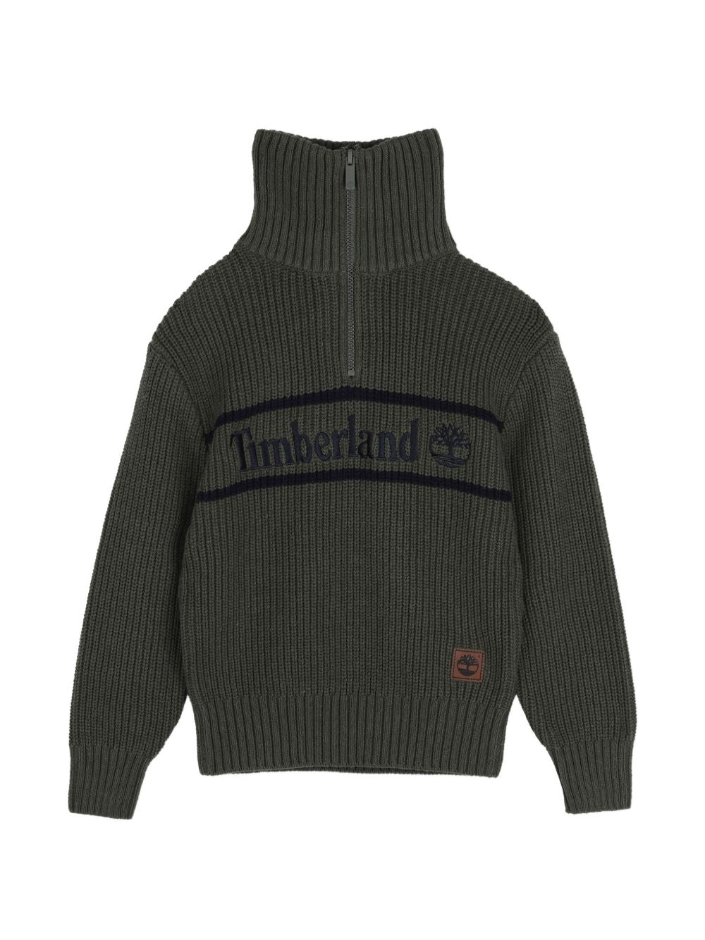 60% cotton / 35% polyamide / 5% wool in maglia zipped roll-neck felpa, ricamato logo on davanti. T61082 730 TIMBERLAND KIDS