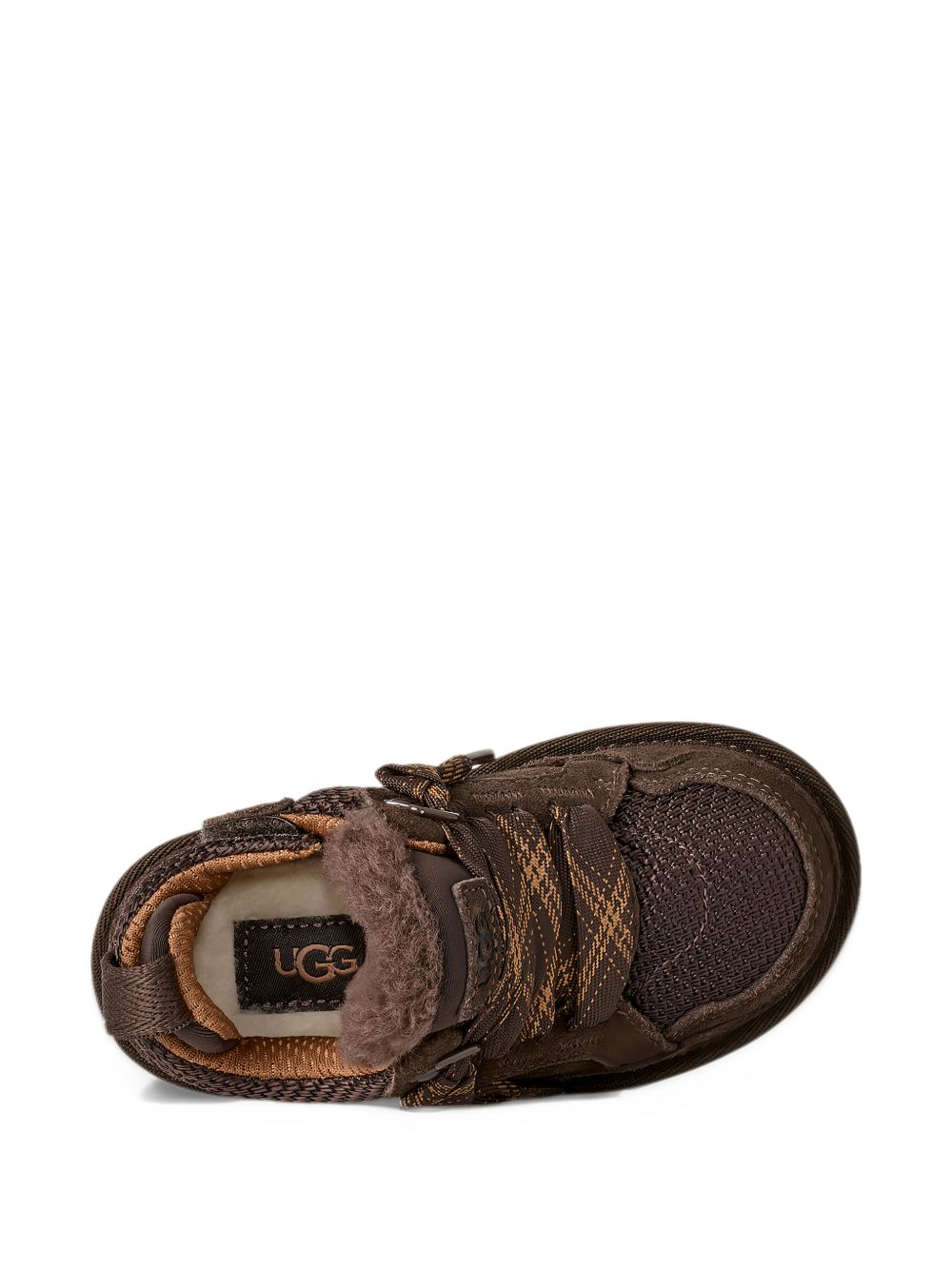 Sneakers con lacci a quadri marrone scuro 1152410T DDC UGG KIDS