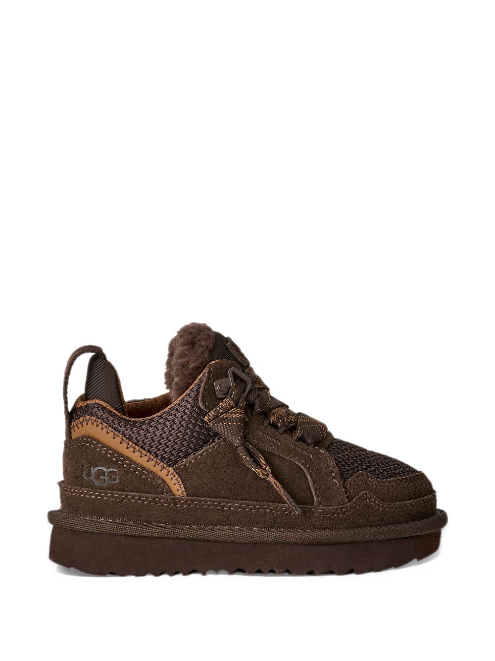 Sneakers con lacci a quadri marrone scuro 1152410T DDC UGG KIDS