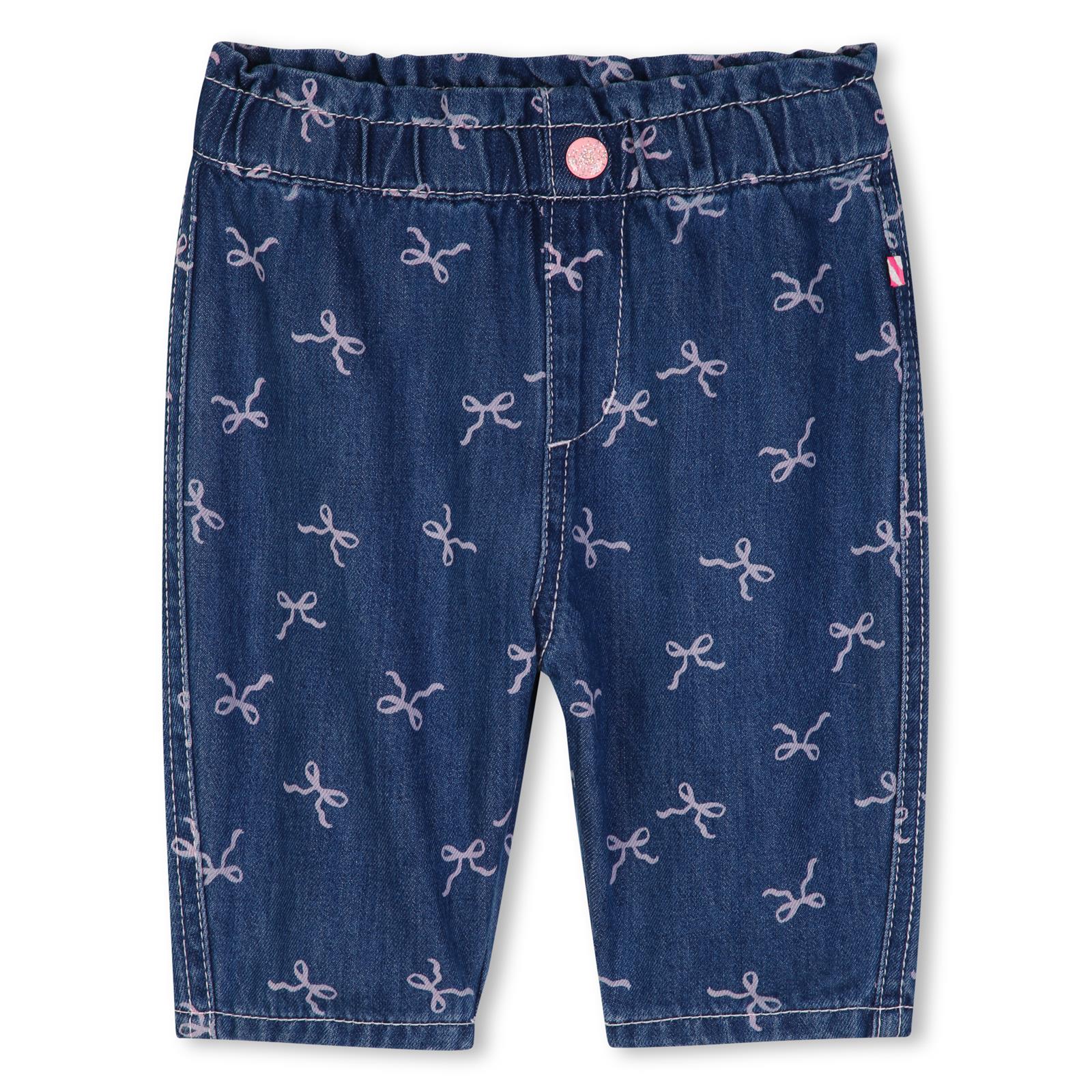 Pantaloni in denim, vita elastica, stampa a nodi all-over. U22249 Z10 BILLIE BLUSH KIDS